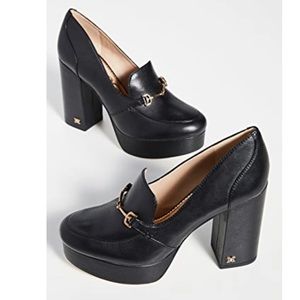 Sam Edelman ARETHA PLATFORM LOAFERS in Black Leather SIZE 6